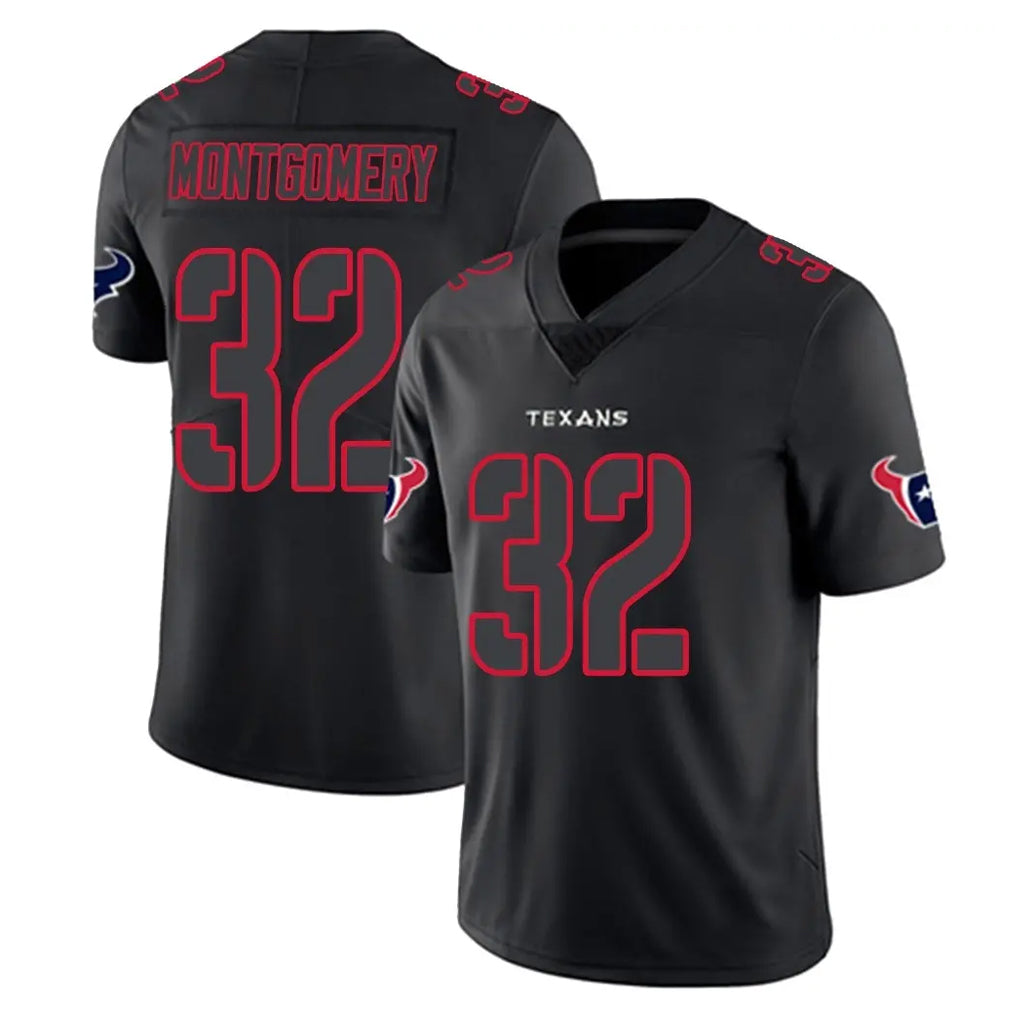 Kooe H.Texans #32 David Montgomery Player Black Impact Limited Game Stitched Jerseys