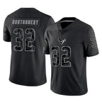 Kooe H.Texans #32 David Montgomery Player Black Reflective Limited Game Stitched Jerseys