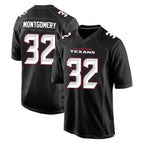 Kooe H.Texans #32 David Montgomery Player Carbon Black Fashion Home Game Stitched Jerseys