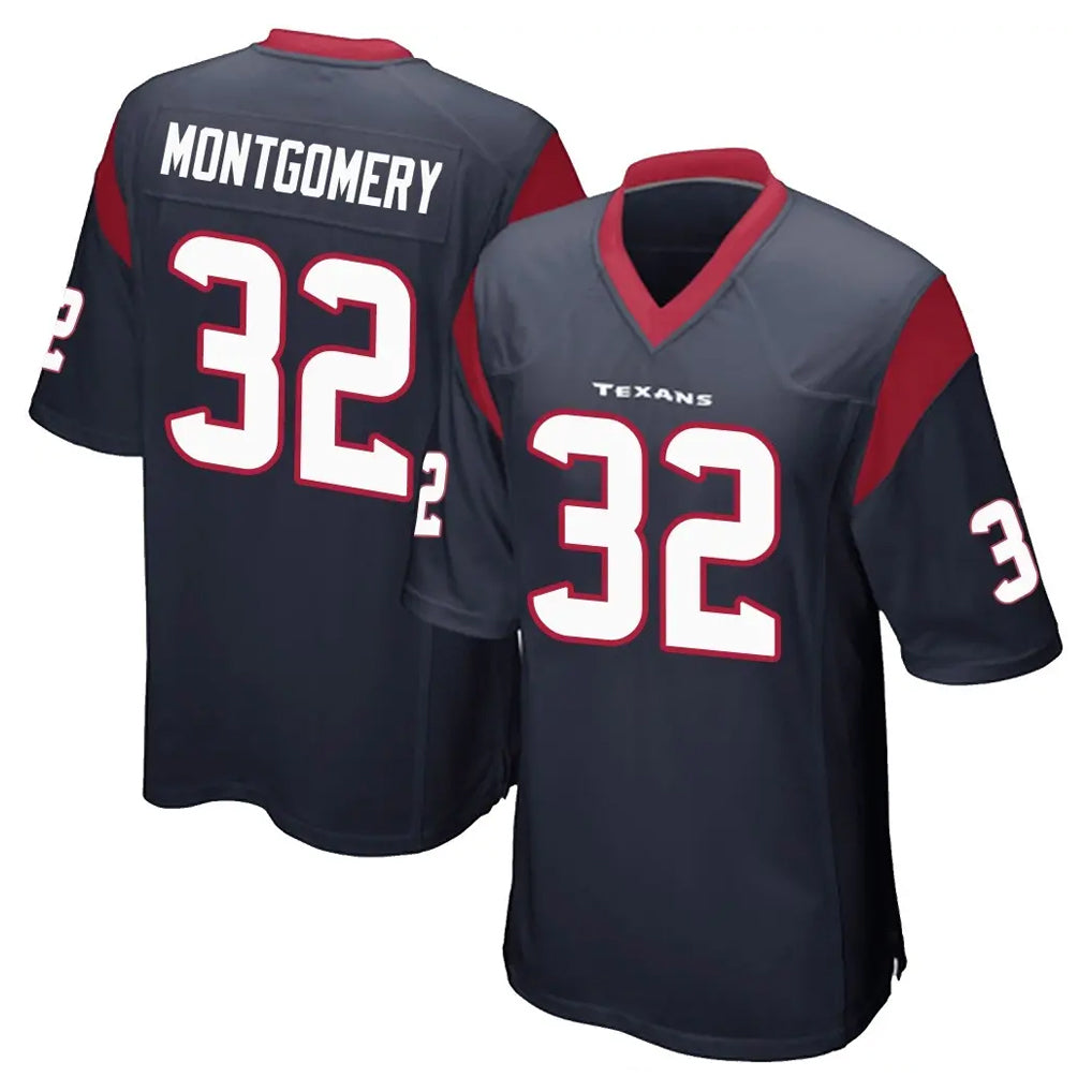 Kooe H.Texans #32 David Montgomery Player Navy Home Game Stitched Jerseys