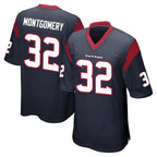 Kooe H.Texans #32 David Montgomery Player Navy Home Game Stitched Jerseys