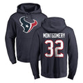 Kooe H.Texans #32 David Montgomery Player Navy Pro Line Pullover Hoodie Limited Game Stitched Jerseys