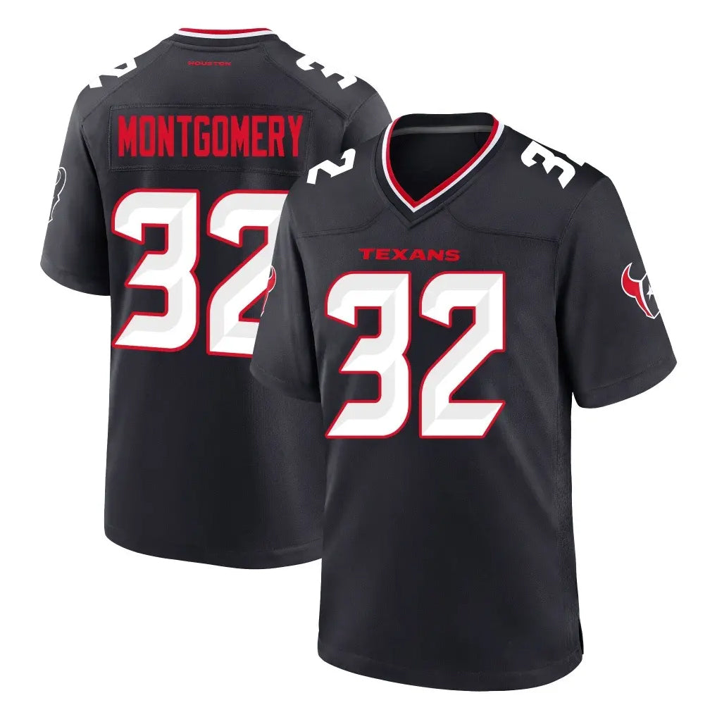 Kooe H.Texans #32 David Montgomery Player Navy Team Home Game Stitched Jerseys