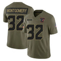 Kooe H.Texans #32 David Montgomery Player Olive 2025 Salute To Service Limited Game Stitched Jerseys