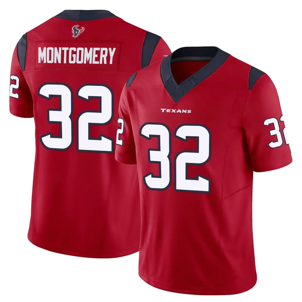 Kooe H.Texans #32 David Montgomery Player Red Limited Vapor F.U.S.E. Home Game Stitched Jerseys