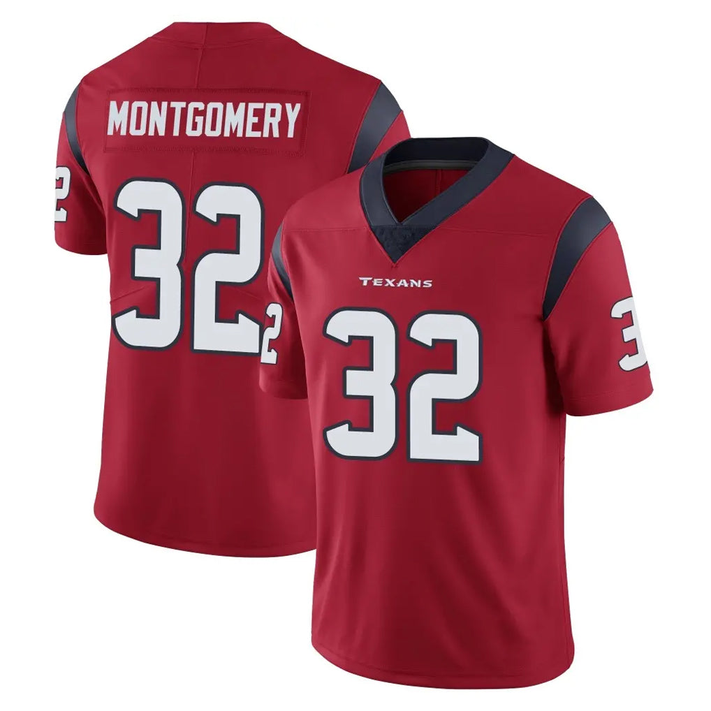 Kooe H.Texans #32 David Montgomery Player Red Limited Vapor Untouchable Home Game Stitched Jerseys