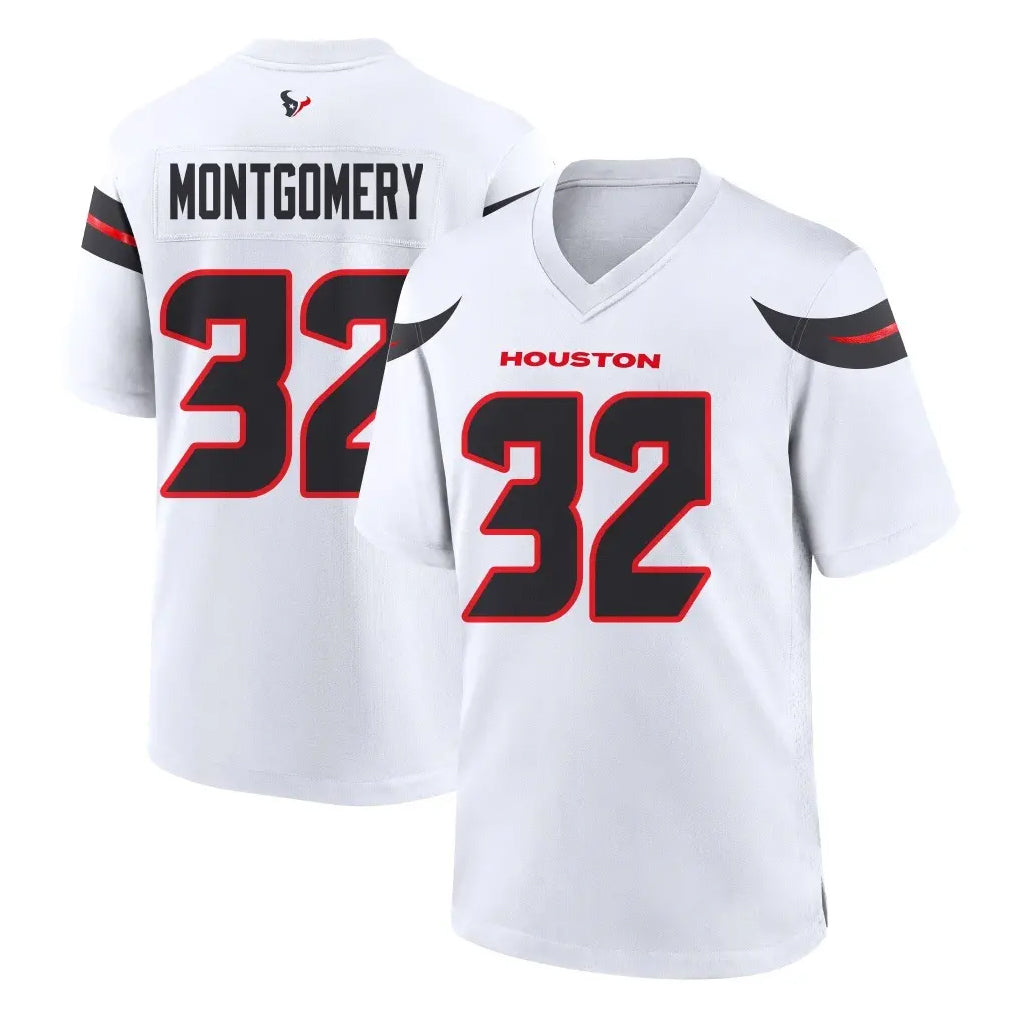 Kooe H.Texans #32 David Montgomery Player White Home Game Stitched Jerseys