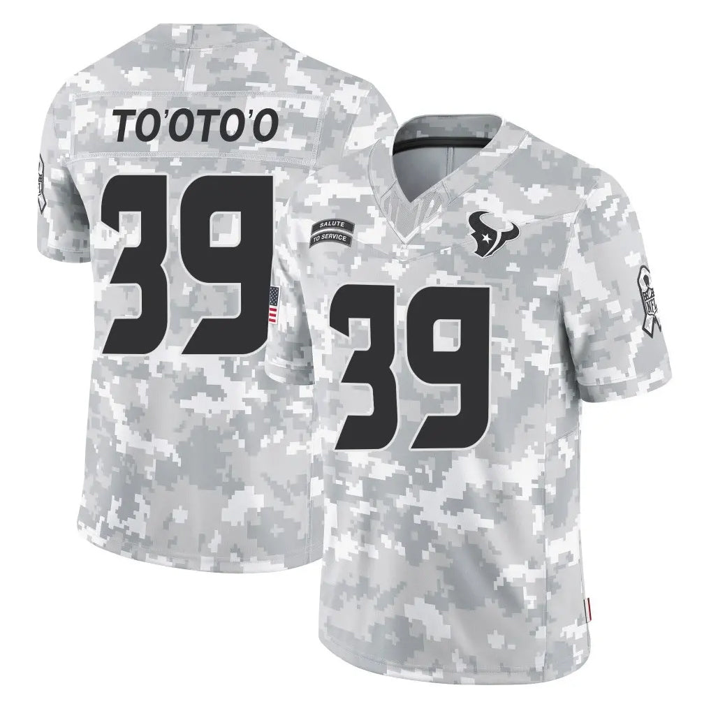 Kooe H.Texans #39 Henry To'oTo'o Player Arctic Camo Salute To Service Limited Game Stitched Jerseys