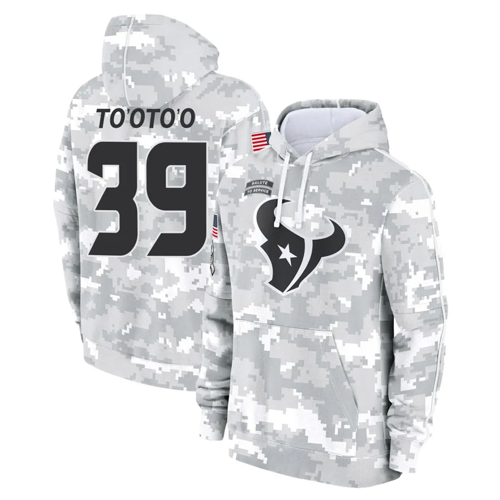 Kooe H.Texans #39 Henry To'oTo'o Player Arctic Camo Salute to Service Hoodies Limited Game Stitched Jerseys