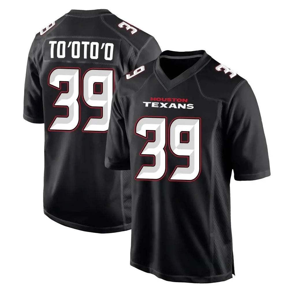 Kooe H.Texans #39 Henry To'oTo'o Player Carbon Black Fashion Home Game Stitched Jerseys