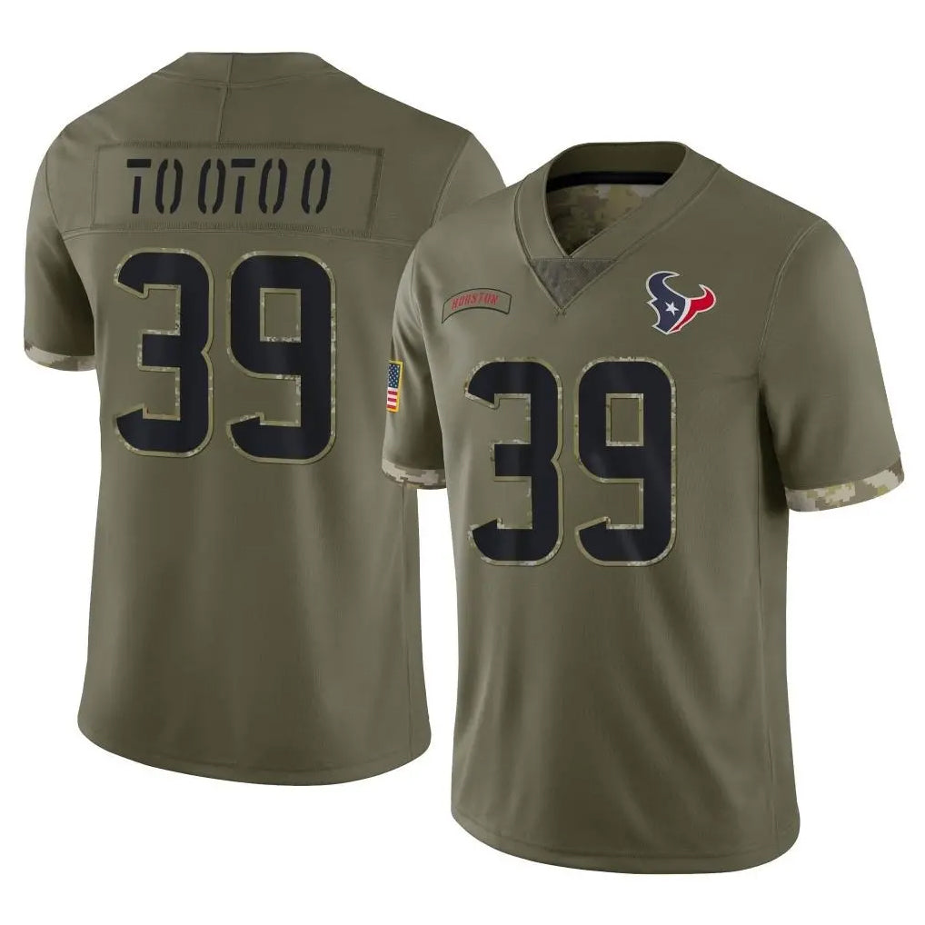 Kooe H.Texans #39 Henry To'oTo'o Player Olive Salute To Service Limited Stitched Jerseys