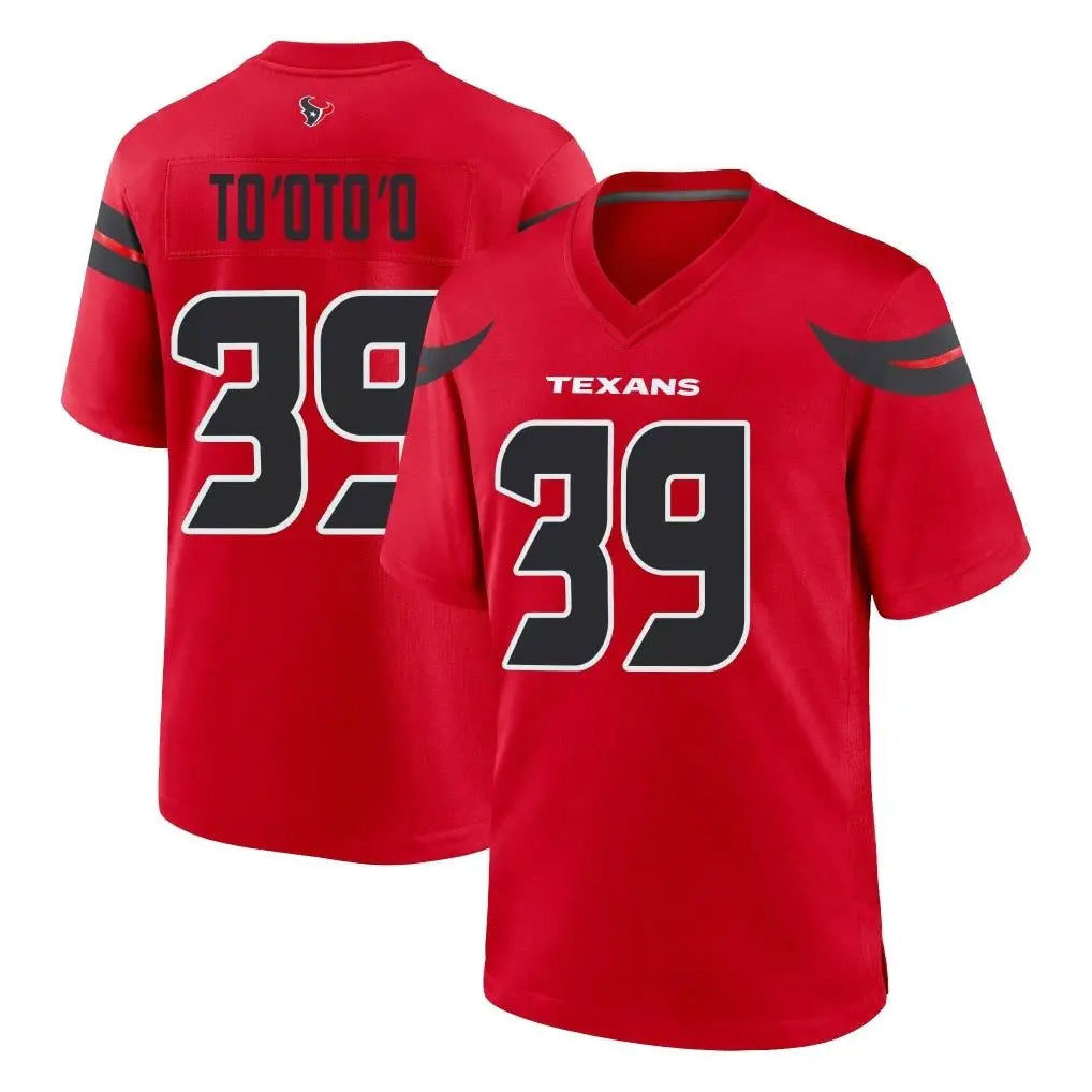 Kooe H.Texans #39 Henry To'oTo'o Player Red Alternate Home Game Stitched Jerseys