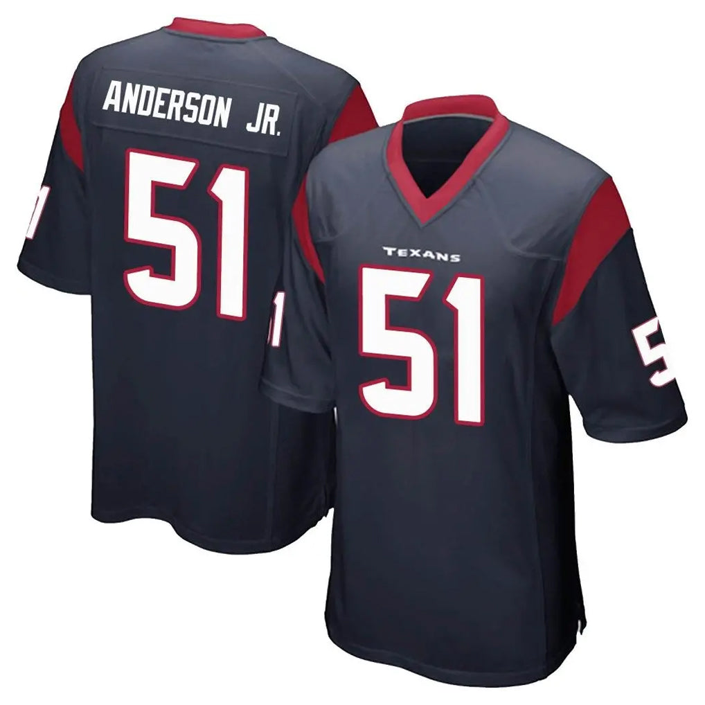 Kooe H.Texans #51 Will Anderson Jr. Player Navy Home Game Stitched Jerseys