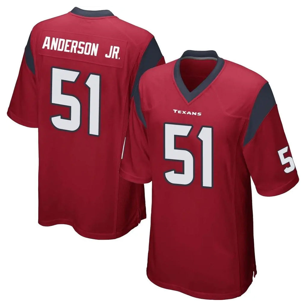 Kooe H.Texans #51 Will Anderson Jr. Player Red Home Game Stitched Jerseys