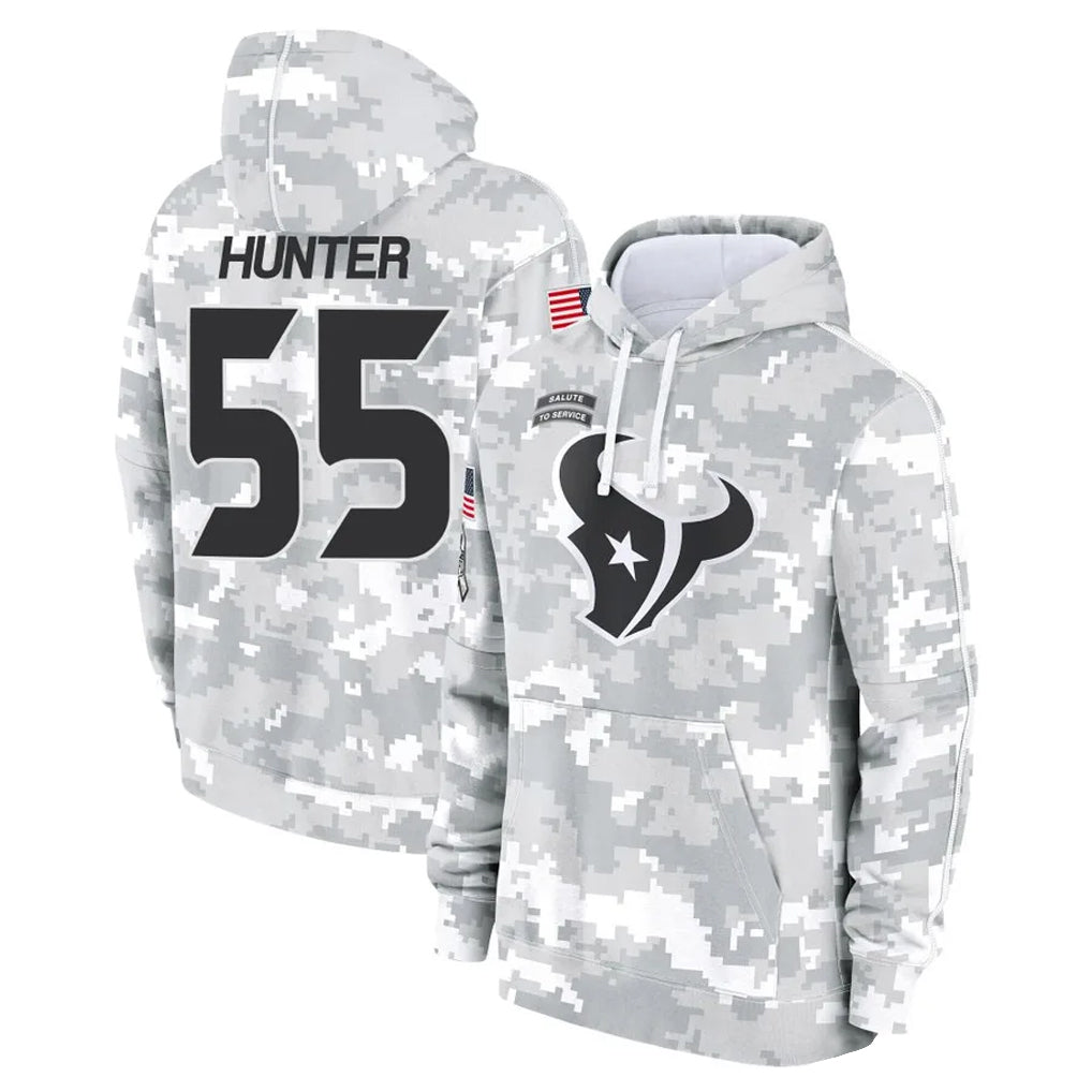 Kooe H.Texans #55 Danielle Hunter Player Arctic Camo Salute to Service Hoodies Limited Game Stitched Jerseys