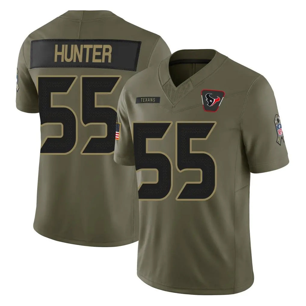 Kooe H.Texans #55 Danielle Hunter Player Olive 2025 Salute To Service Limited Game Stitched Jerseys