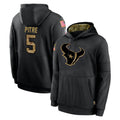 Kooe H.Texans #5 Jalen Pitre Player Black Salute to Service Hoodies Limited Game Stitched Jerseys
