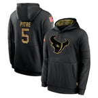 Kooe H.Texans #5 Jalen Pitre Player Black Salute to Service Hoodies Limited Game Stitched Jerseys