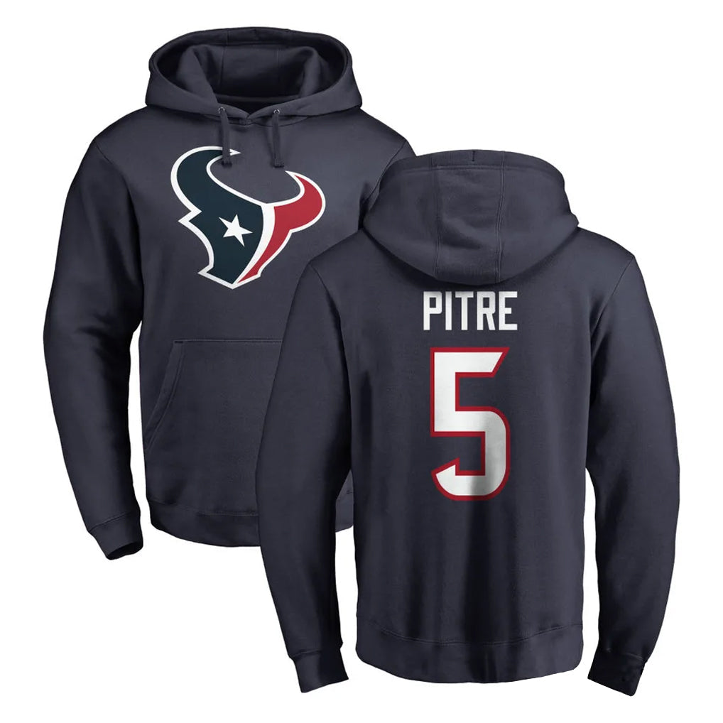 Kooe H.Texans #5 Jalen Pitre Player Navy Pro Line Pullover Hoodie Limited Game Stitched Jerseys