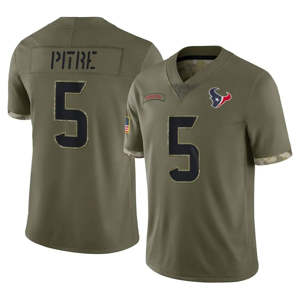 Kooe H.Texans #5 Jalen Pitre Player Olive Salute To Service Limited Stitched Jerseys