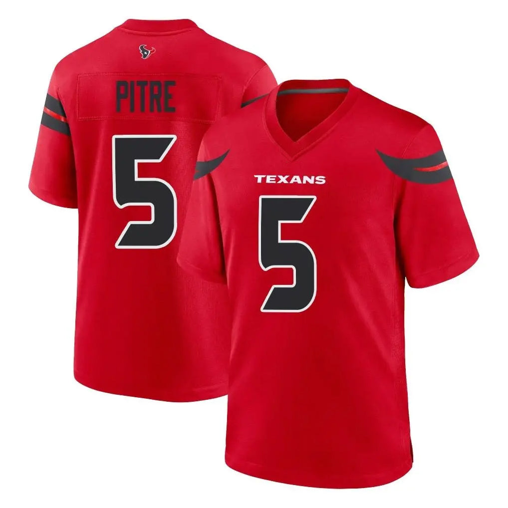 Kooe H.Texans #5 Jalen Pitre Player Red Alternate Home Game Stitched Jerseys