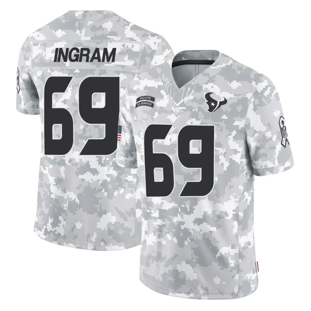 Kooe H.Texans #69 Ed Ingram Player Arctic Camo Salute To Service Limited Game Stitched Jerseys