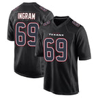 Kooe H.Texans #69 Ed Ingram Player Black Fashion Home Game Stitched Jerseys