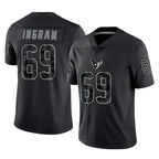 Kooe H.Texans #69 Ed Ingram Player Black Reflective Limited Game Stitched Jerseys