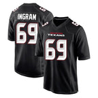 Kooe H.Texans #69 Ed Ingram Player Carbon Black Fashion Home Game Stitched Jerseys
