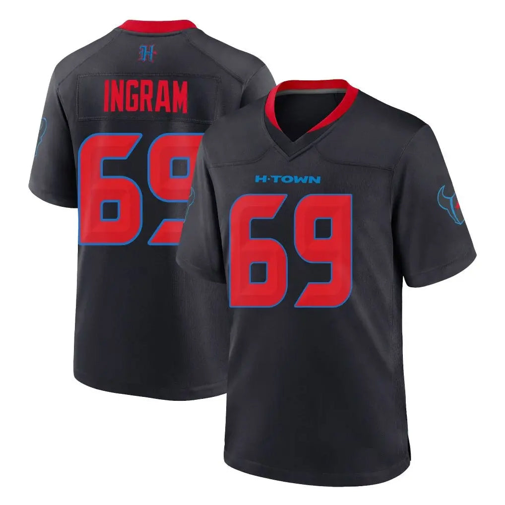 Kooe H.Texans #69 Ed Ingram Player Navy 2nd Alternate Home Game Stitched Jerseys