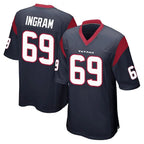Kooe H.Texans #69 Ed Ingram Player Navy Home Game Stitched Jerseys