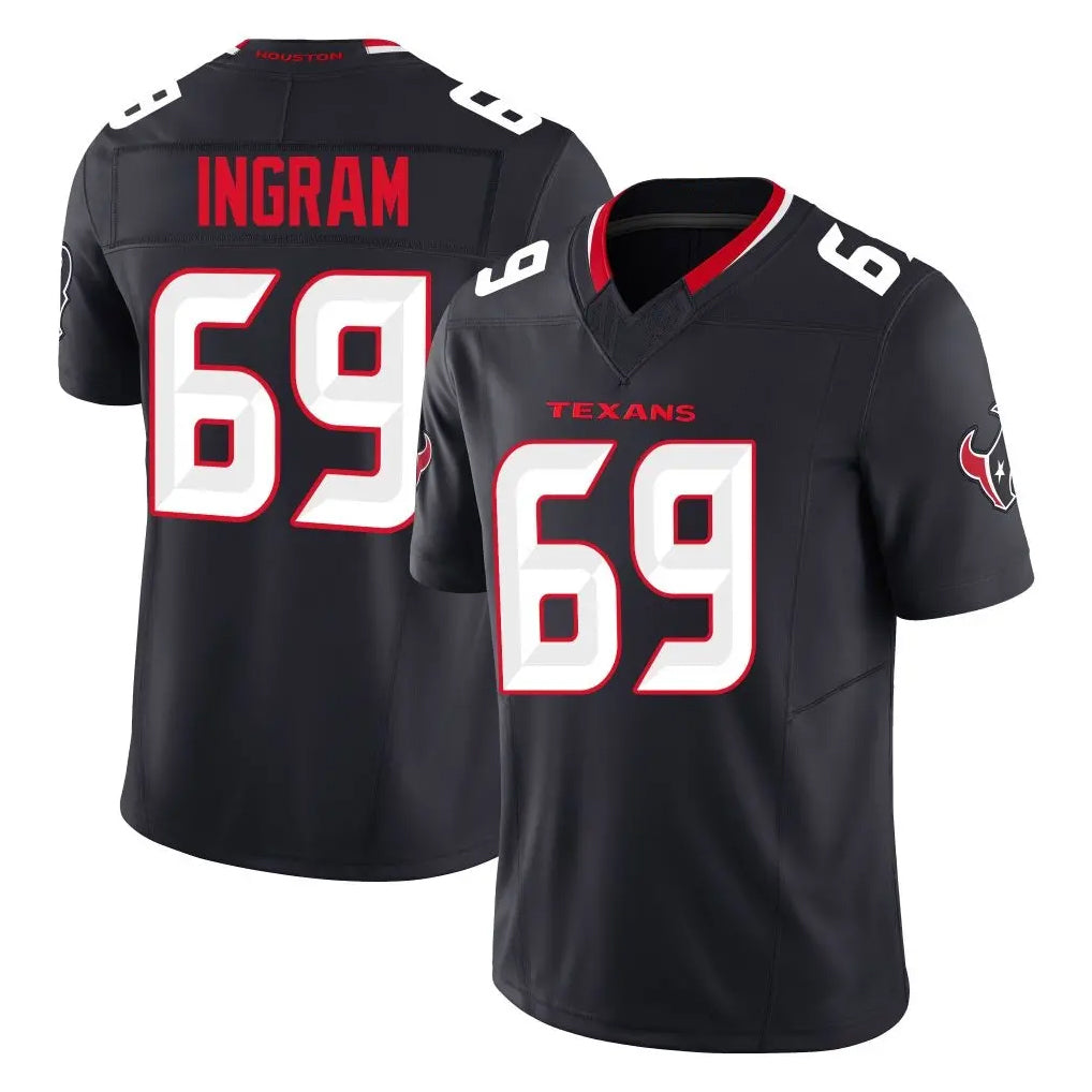 Kooe H.Texans #69 Ed Ingram Player Navy Limited Alternate Vapor F.U.S.E. Home Game Stitched Jerseys