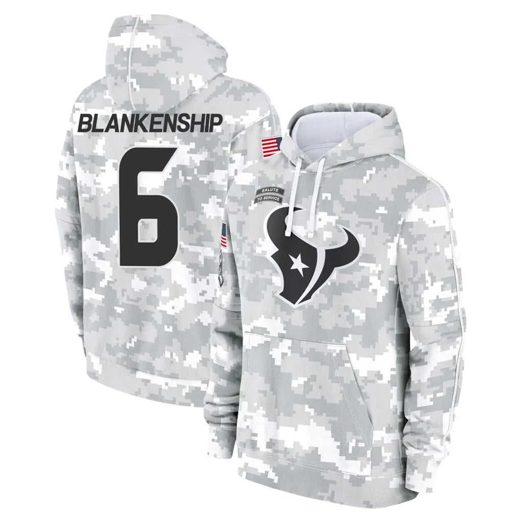 Kooe H.Texans #6 Reed Blankenship Player Arctic Camo Salute to Service Hoodies Limited Game Stitched Jerseys