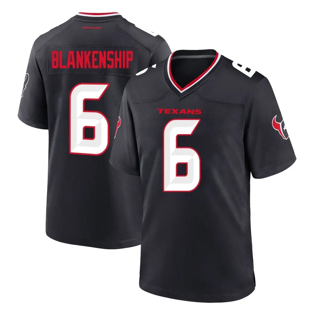 Kooe H.Texans #6 Reed Blankenship Player Navy Team Home Game Stitched Jerseys