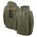 Kooe H.Texans #6 Reed Blankenship Player Olive Salute to Service Pullover Hoodies Limited Stitched Jerseys