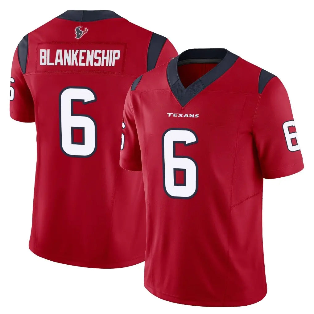Kooe H.Texans #6 Reed Blankenship Player Red Limited Vapor F.U.S.E. Home Game Stitched Jerseys