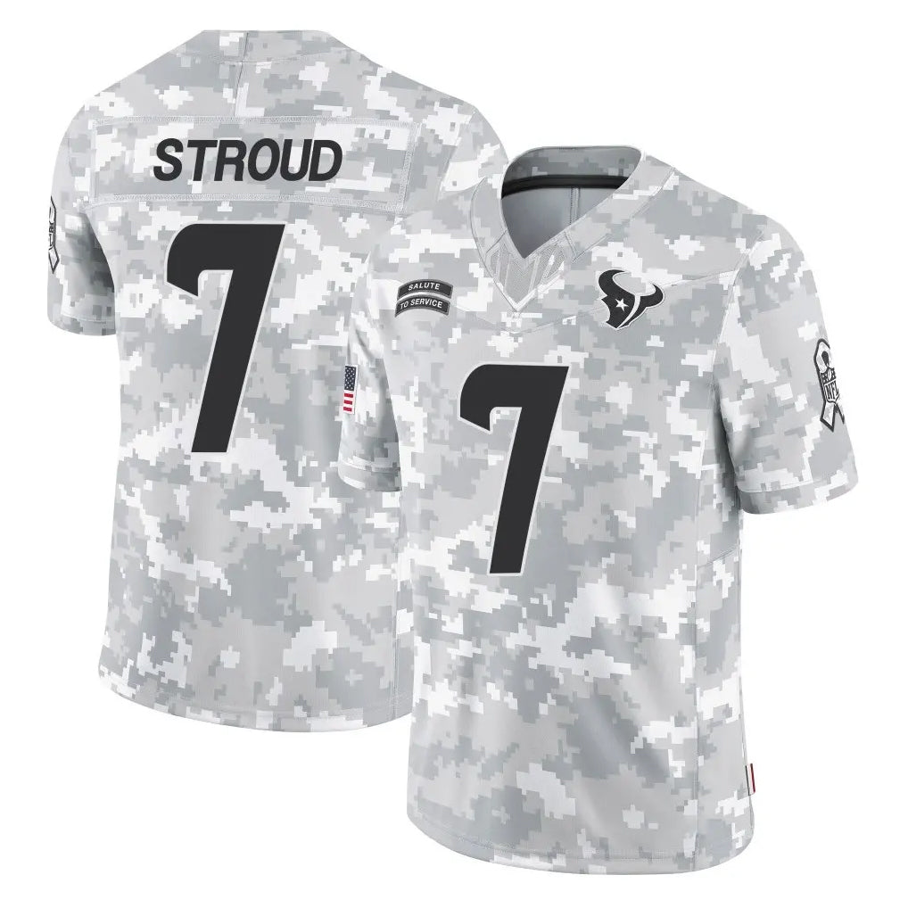 Kooe H.Texans #7 CJ Stroud Player Arctic Camo Salute To Service Limited Game Stitched Jerseys