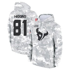 Kooe H.Texans #81 Jayden Higgins Player Arctic Camo Salute to Service Hoodies Limited Game Stitched Jerseys