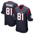 Kooe H.Texans #81 Jayden Higgins Player Navy Home Game Stitched Jerseys