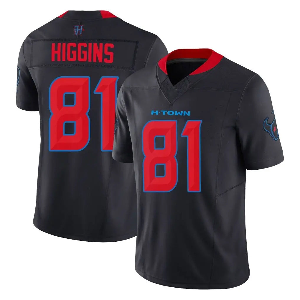 Kooe H.Texans #81 Jayden Higgins Player Navy Limited 2nd Alternate Vapor F.U.S.E. Home Game Stitched Jerseys
