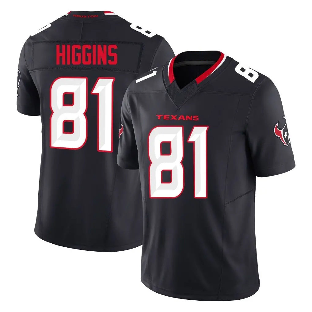 Kooe H.Texans #81 Jayden Higgins Player Navy Limited Alternate Vapor F.U.S.E. Home Game Stitched Jerseys