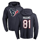 Kooe H.Texans #81 Jayden Higgins Player Navy Pro Line Pullover Hoodie Limited Game Stitched Jerseys