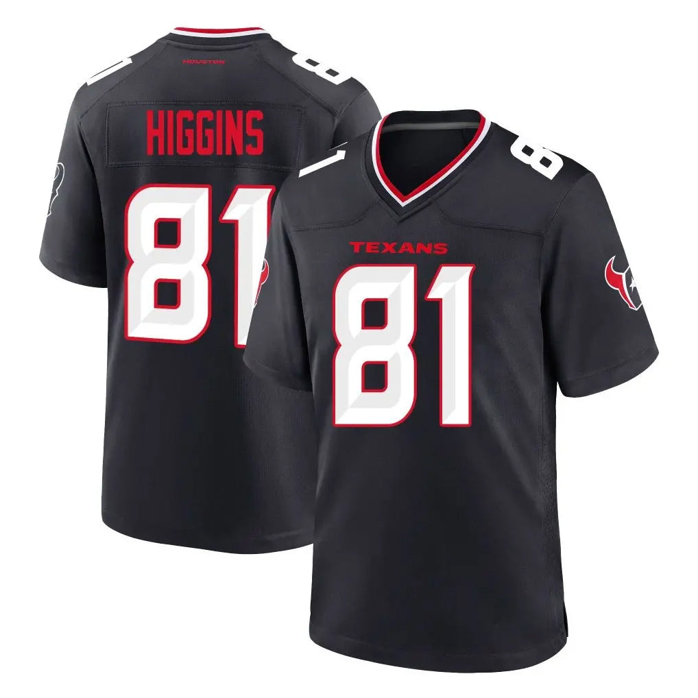 Kooe H.Texans #81 Jayden Higgins Player Navy Team Home Game Stitched Jerseys