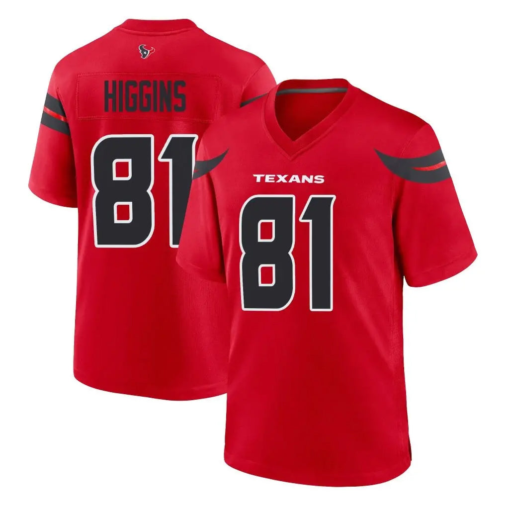 Kooe H.Texans #81 Jayden Higgins Player Red Alternate Home Game Stitched Jerseys