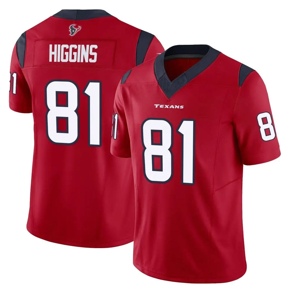 Kooe H.Texans #81 Jayden Higgins Player Red Limited Vapor F.U.S.E. Home Game Stitched Jerseys
