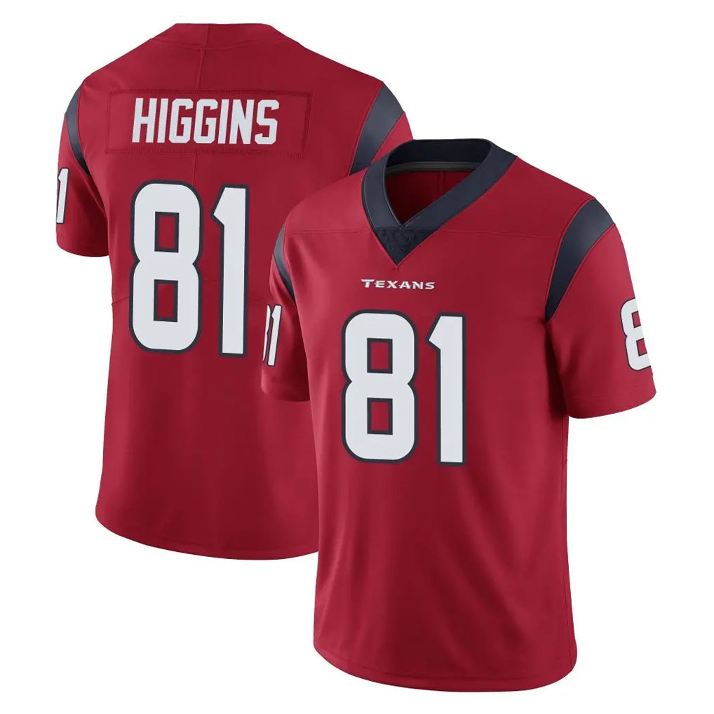 Kooe H.Texans #81 Jayden Higgins Player Red Limited Vapor Untouchable Home Game Stitched Jerseys
