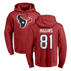 Kooe H.Texans #81 Jayden Higgins Player Red Pro Line Pullover Hoodie Limited Game Stitched Jerseys