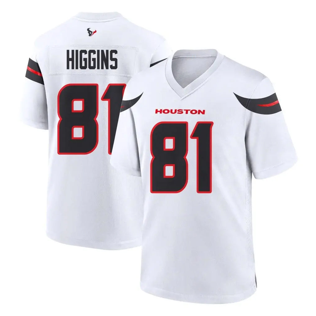 Kooe H.Texans #81 Jayden Higgins Player White Home Game Stitched Jerseys