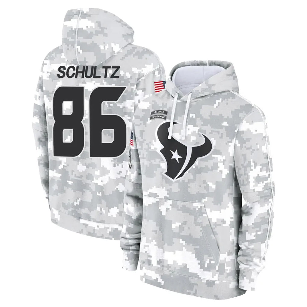 Kooe H.Texans #86 Dalton Schultz Player Arctic Camo Salute to Service Hoodies Limited Game Stitched Jerseys