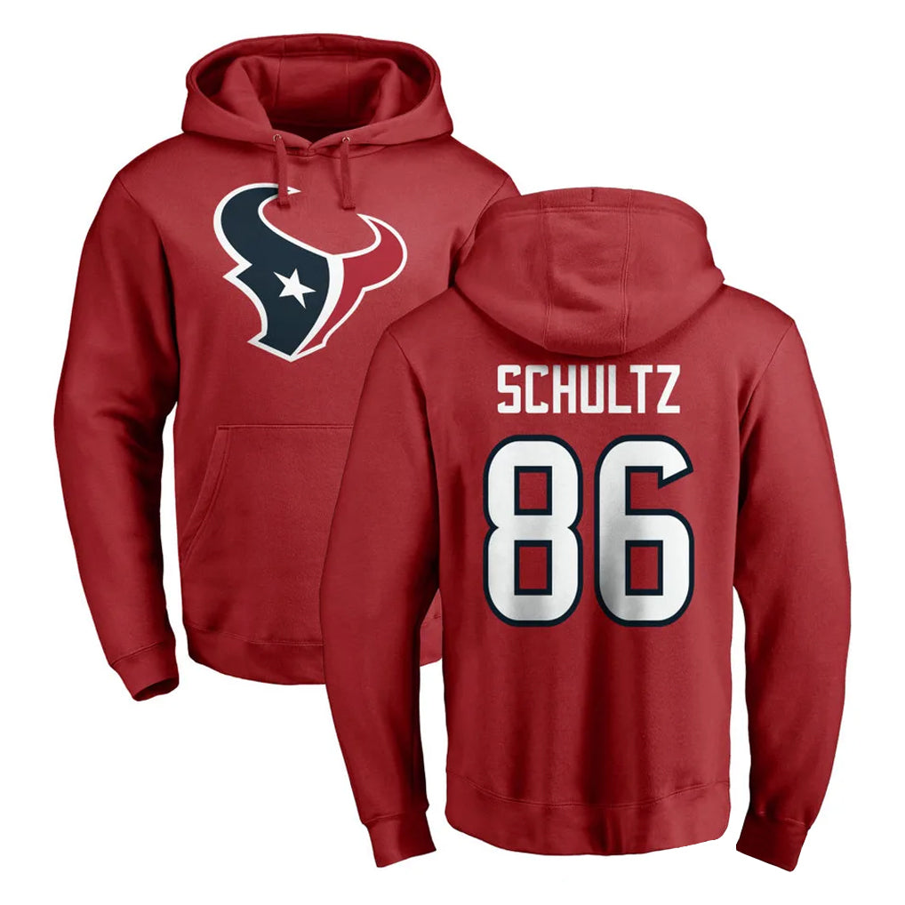 Kooe H.Texans #86 Dalton Schultz Player Red Pro Line Pullover Hoodie Limited Game Stitched Jerseys